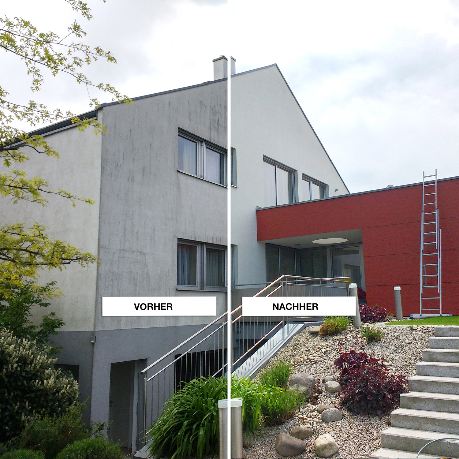 Reinigung Putzfassade Einfamilienhaus