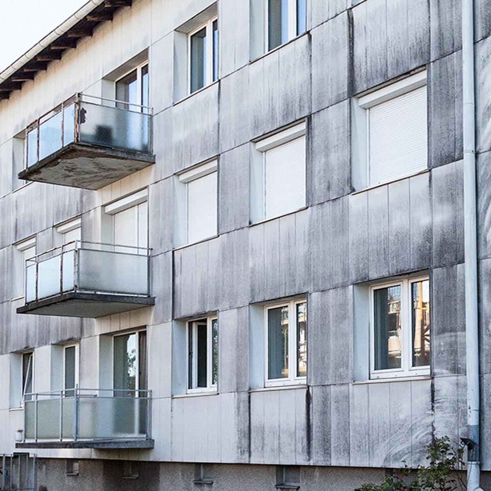 Fassadenreinigung Eternit Asbest vorher